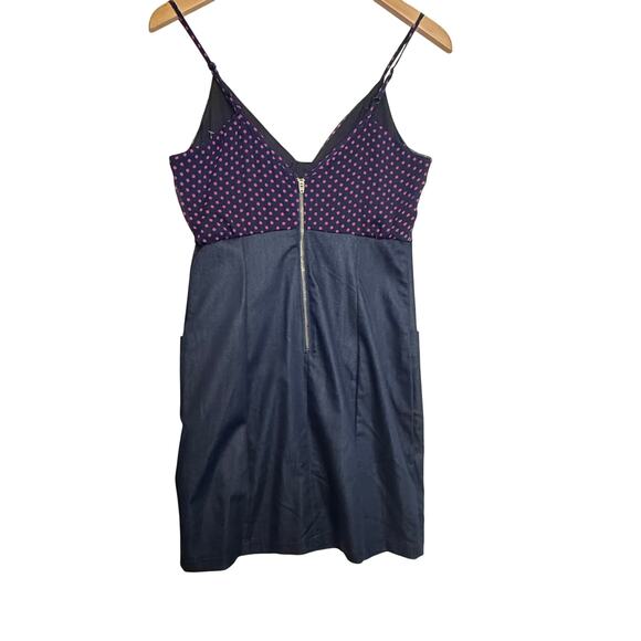 Velvet Heart Polka Dot Ruffle Button Babydoll Dress Size M Empire Waist Retro - Picture 2 of 10